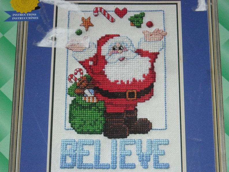 Janlynn Believe Christmas Santa Counted Cross Stitch Kit Etsy