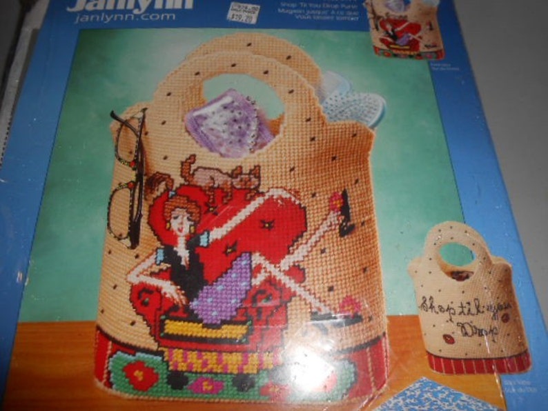 Janlynn Shop Till You Drop Small Purse Plastic Canvas Kit