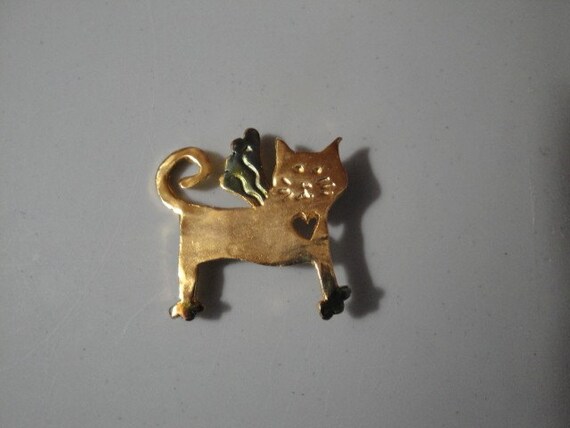 Vintage Artisan Whimsical Cat with Wings Cut Out … - image 2