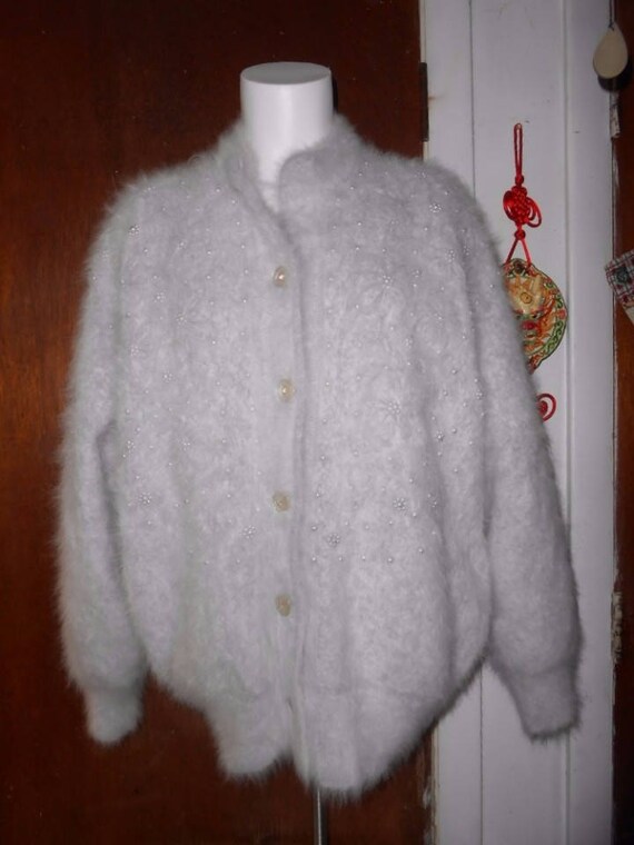 angora cardigan sweater