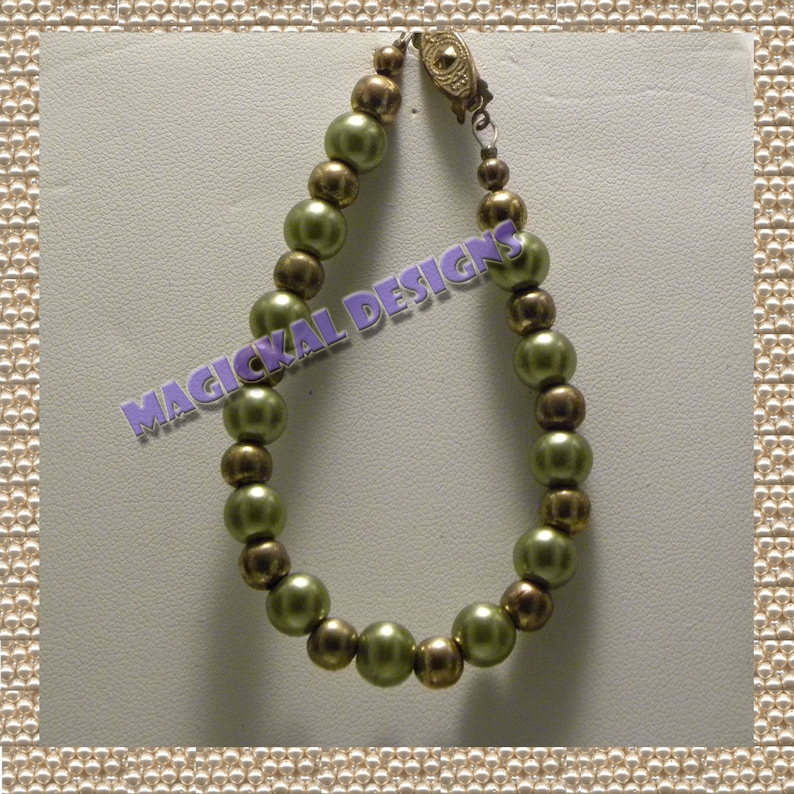 Necklace and Earrings fishhook clasp Bracelet extender glass pearls faux pearls Olive Martini earwires Set adjustable