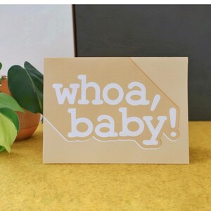Digitale Whoa Baby-kaart | Afdrukbare babyshowergroet | Geboortekaartje direct downloaden | Minimalistische New Baby Print at Home-kaart