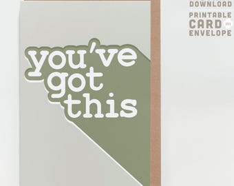 You've Got This Printable Card: Minimalist Encouragement (Digital Download)