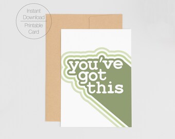 You've Got This Digital Printable Card | Simple Modern Minimalist Download Greeting Card | Print at Home Geode Color Block Encouragement Gif