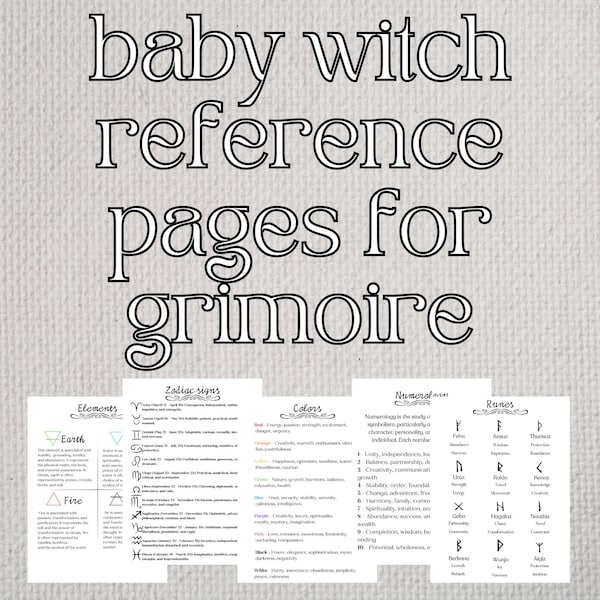 Digital Grimoire printable pages, Instant download book of shadow pages printable PDF 9x7 grimoire pages