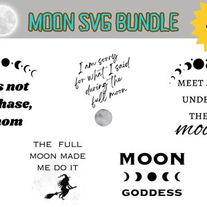 Moon svg Bundle for Cricut Machine Make Homemade Gifts Witchy Wall Art Witchy Shirts and More