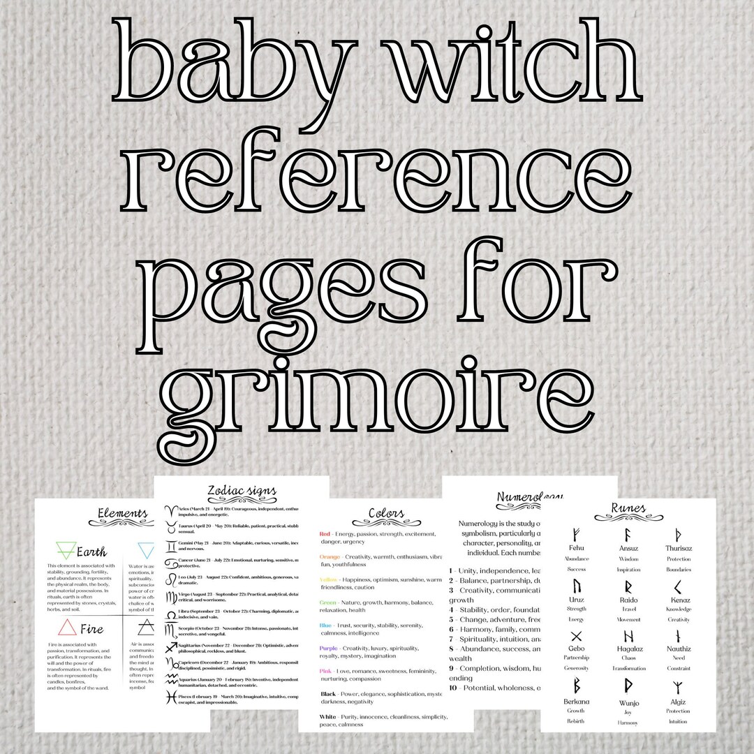 Digital Grimoire Printable Pages, Instant Download Book of Shadow Pages ...