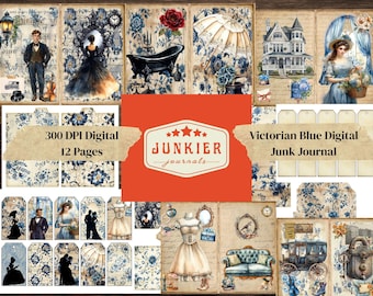 Victorian Blue Digital Junk Journal
