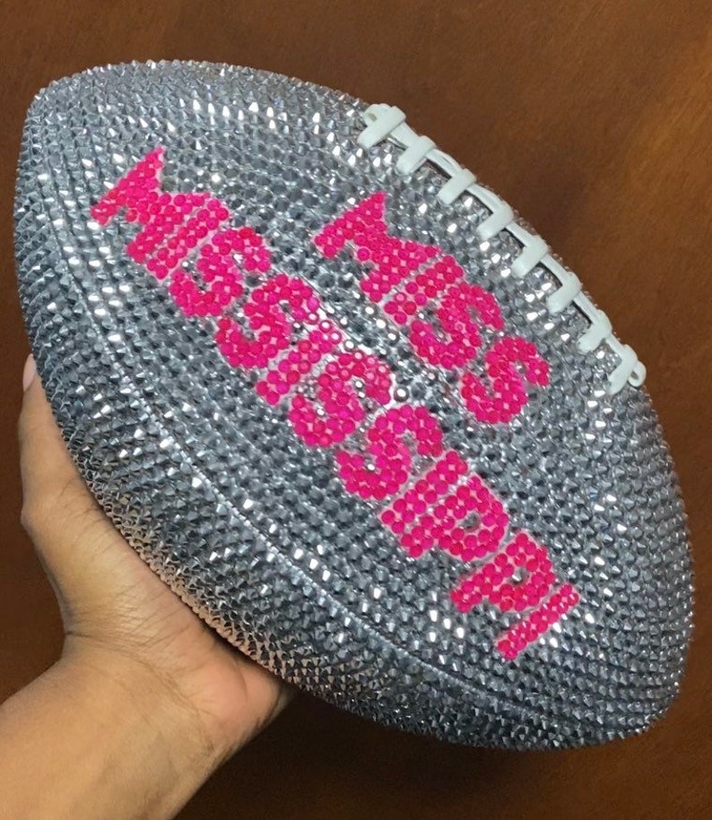 Custom Bling Football | Rhinestone Football | Personalized Football - Etsy