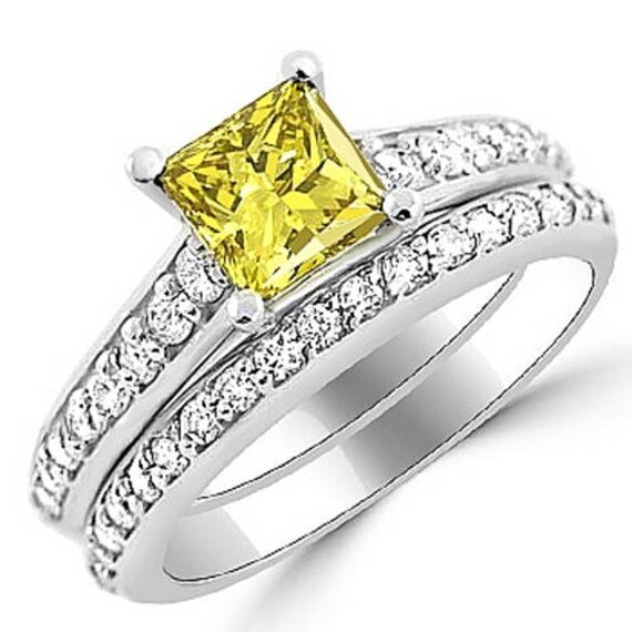 1.82 Carat VS1 Princess Canary Yellow Diamond Matching | Etsy