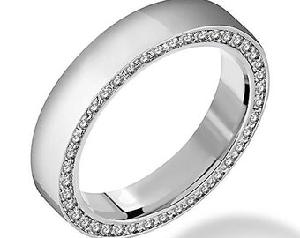 Unique 0.9ct Diamond Eternity Wedding Band Ring 14k White Yellow Rose Pink Gold (EW020)