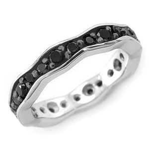 1.20ct Black Diamond Wedding Band Eternity Ring 14k Gold (AW133)