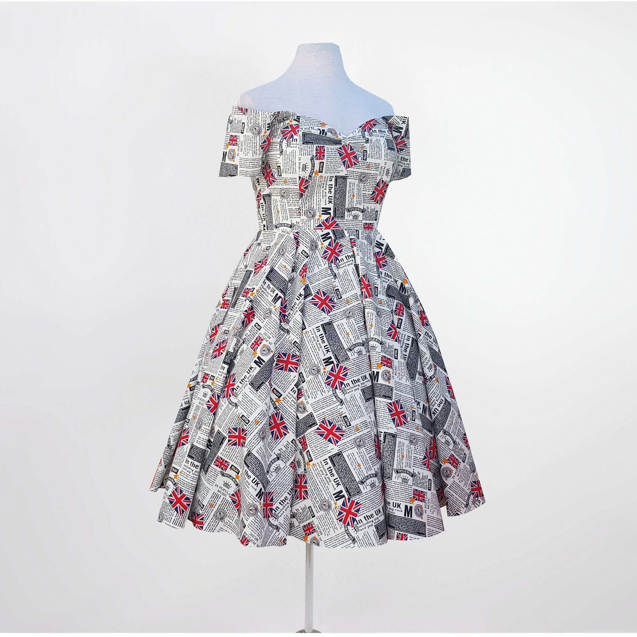 union jack ball gown