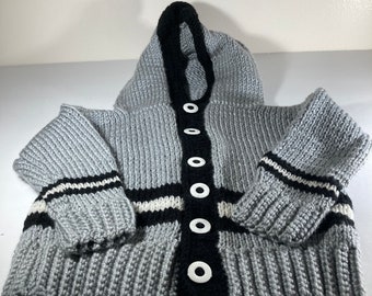 handknit hoodie sweater