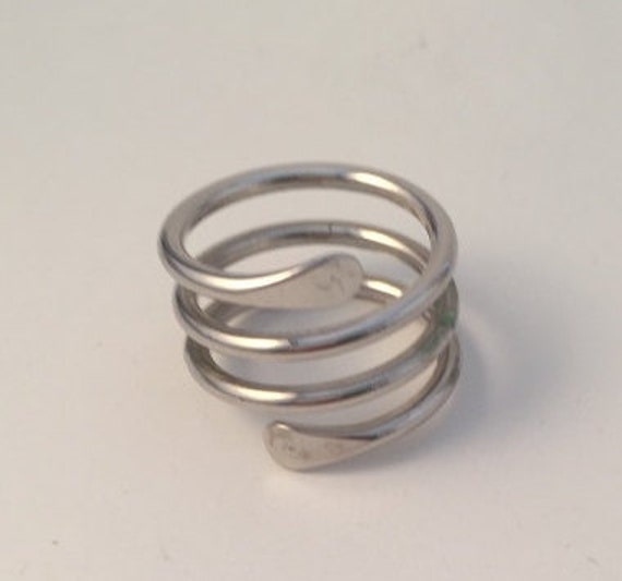 Silver Spiral Ring, Size  9 - image 4
