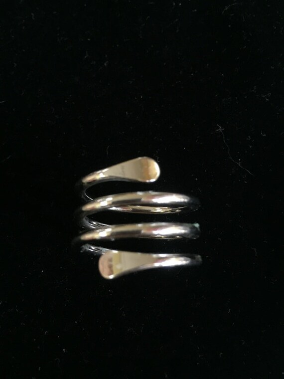 Silver Spiral Ring, Size  9 - image 1