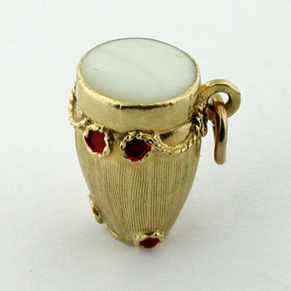 Enameled Conga Drum Mother of Pearl Bongo Vintage 14K Gold Etsy