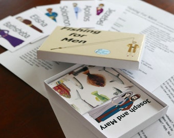 Fishing For Men, Bible Character Game, Play and Learn, 78 Bible Characters, That's 3 Decks of cards (156 cards)