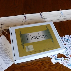 50inch Canvas Bible Timeline Scroll Plus Character cards, Learn Bible History, Hand Crafted