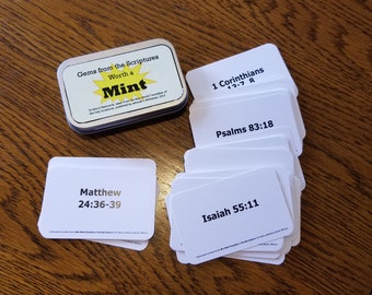 Take along Flash Cards of Bible Verses, 75+ Bible verses we should all know.