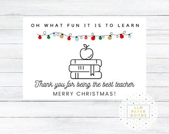Teacher Christmas Card Printable