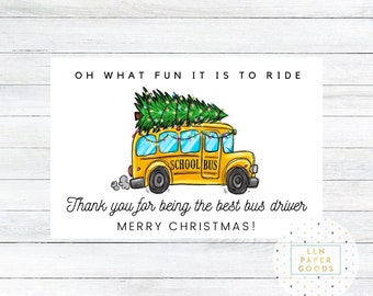 Bus Driver Christmas Card Printable