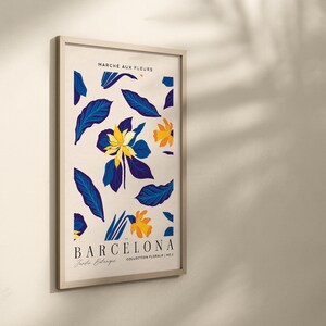 Barcelona Flower Market Print | Botanical Wall Art | Floral Wall Decor | Barcelona Flower Market Poster | Digital Download