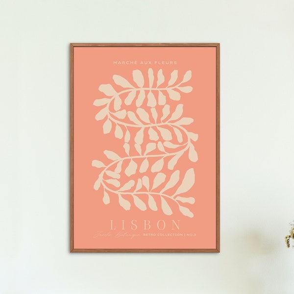 Lisbon Flower Market Print | Retro Botanical Poster | Portugal Flower Market Poster | Digital Download