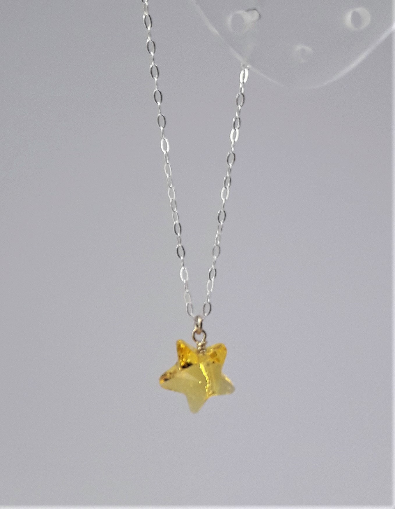 925 Silver Swarovski Christmas Star Drop Necklace Etsy