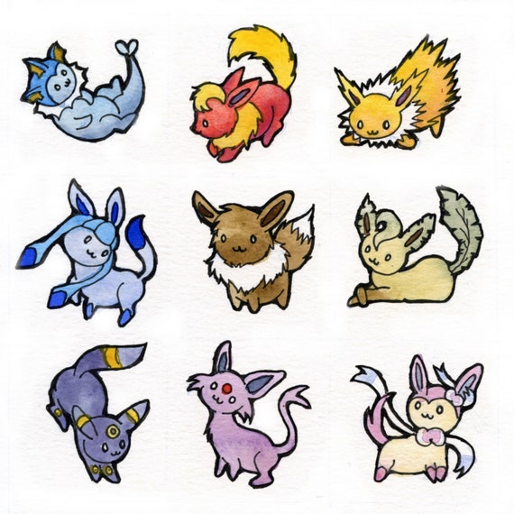 Pokemon Eeveelutions Print - Familytree