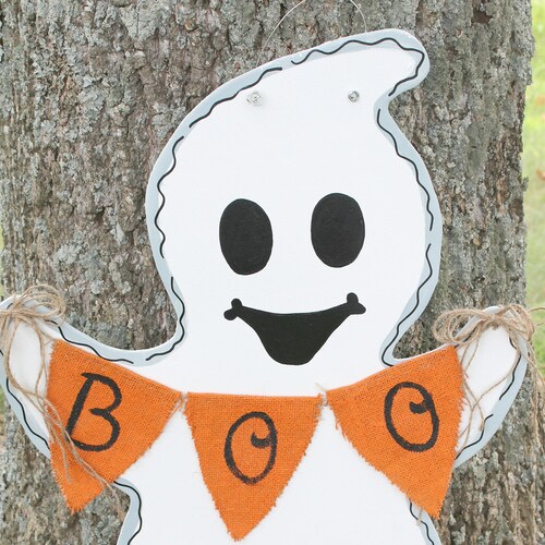 Halloween door hanger, Halloween wreath, ghost door hanger, fall wreath, Halloween Decor, fall decor, door hanger, Halloween wreath for door