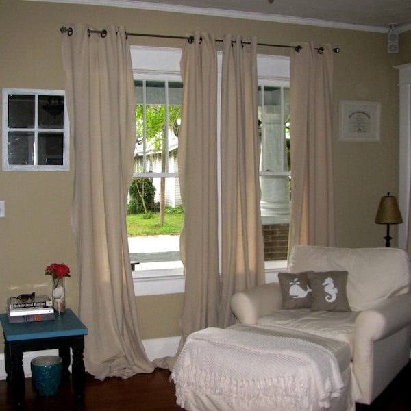 Summer 2020 SALE Nautical Beach Drop cloth curtains Curtains. You get a SET = 2 PANELS. Multiple color Grommets Available
