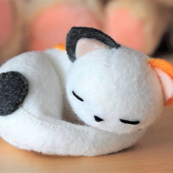 PDF Pattern - Felt Napping Cat Plush