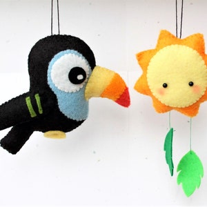 PDF Pattern - Felt Toucan and Sun Ornament