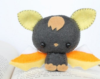 PDF Pattern - Felt Candy Corn Bat Nogget Plush