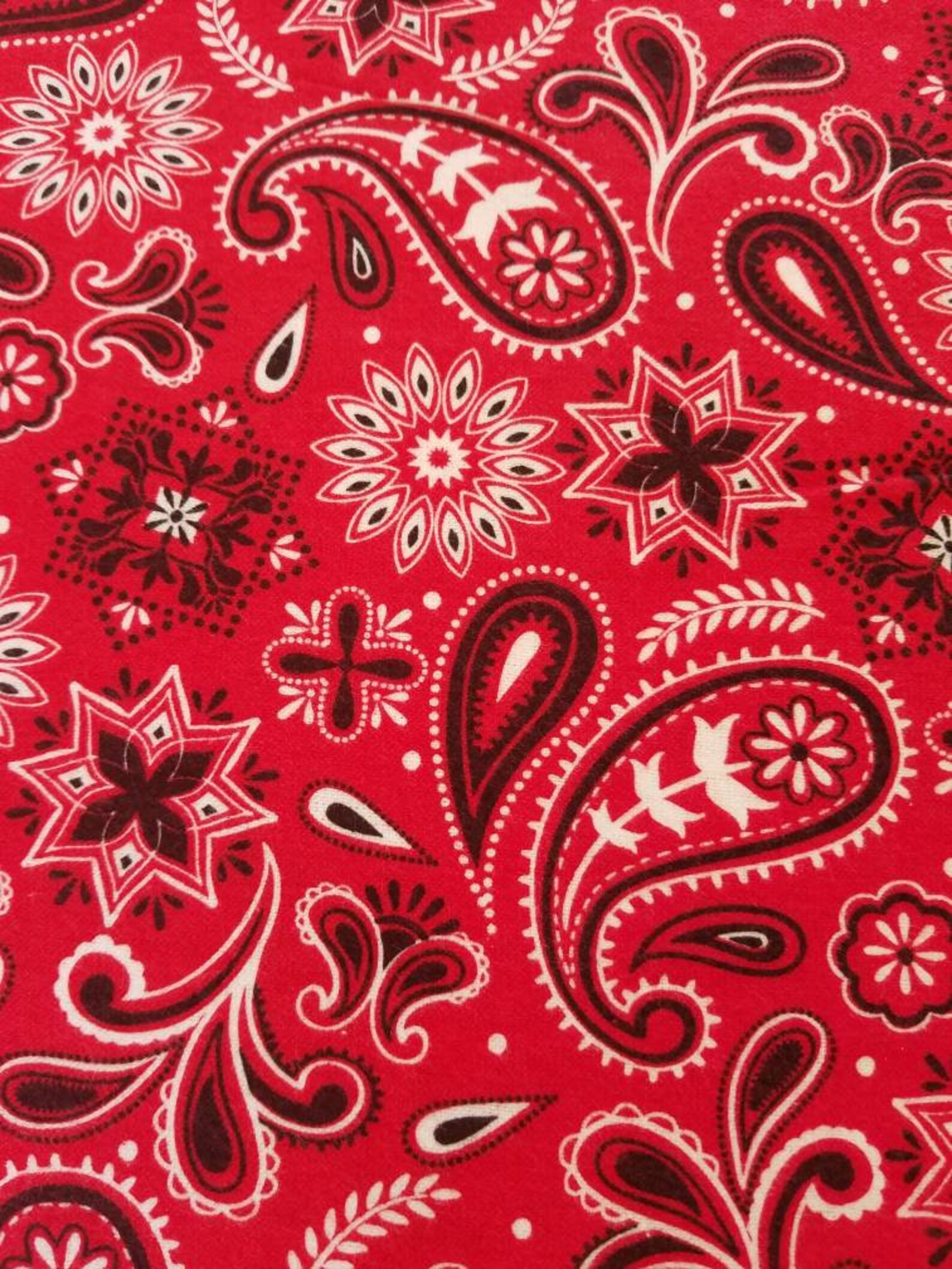 Red Bandana Flannel By the Yard Quilting Cotton Yardage Etsy