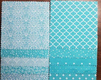 Blue/White Cotton Charm Pack, 30 pcs, Quilting Fabric