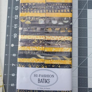 Honey Bee Batik Jelly Roll Cotton Fabric 2.5 inch Strips, Quilting Cotton, Quilting Fabric, Quilt Sets, 40 Pieces