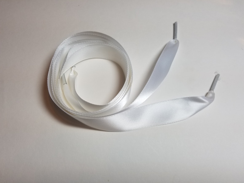 White Satin Shoe Laces 42