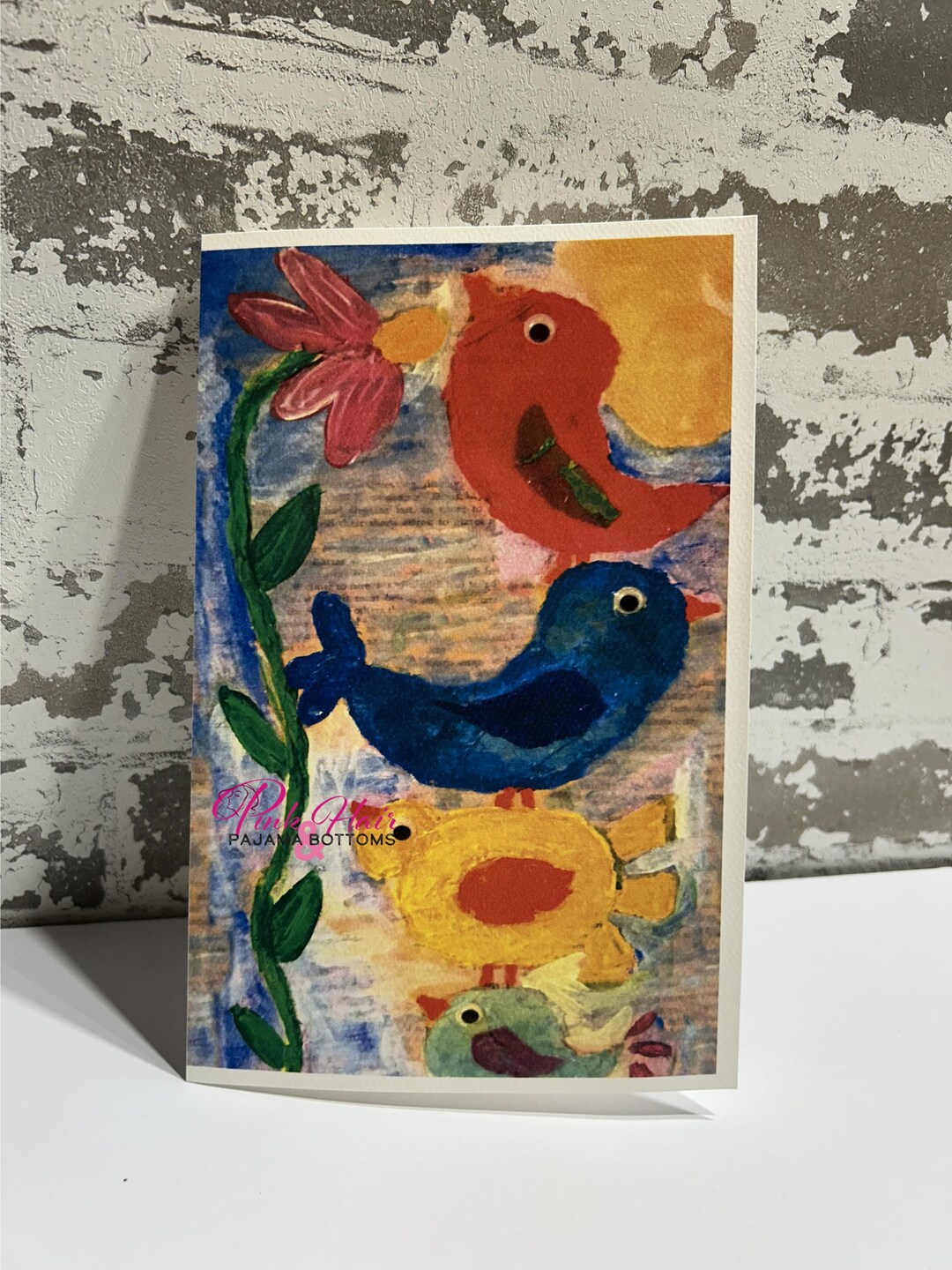 Colorful Bird Art Greeting Card | Blank All-occasion Card (5x7 Digital ...