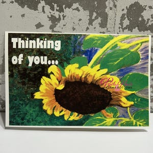 Thinking of You Sonnenblume All-Occasion Kunstdruck Digitale Grußkarte | Sofortdownload | Einfach zu drucken Grußkarte |