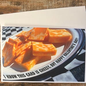 Cartão de felicitações de Dia dos Namorados com queijo | Download instantâneo 5x7 | Cartão de impressão digital | Cartão de queijo