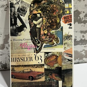 Vintage Anzeigen-Collage Grußkarte | 13x7 Sofortiger Download | Innen leer | All-Occassion Karte | Vintage inspirierte digitale Karte