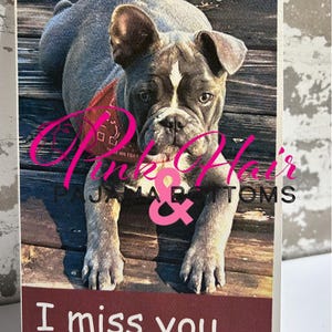 Digitale download wenskaart Franse bulldog "I Miss You" | Direct downloaden | Frenchie-kaart | Hondenwenskaart