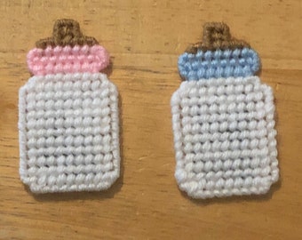 Baby Bottle Magnets, Pink Girl or Blue Boy Bottle, Baby shower favors for a boy or a girl , Baby shower party favors