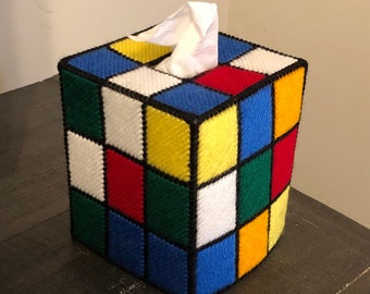 Rubik's Cube Tissue Box Cover Unsolved Edition | Great Christmas Gift