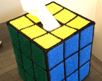 Rubik's Cube Tissue Box Cover Solved Edition | Great Christmas Gift