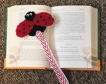 Red Ladybug Bookmark Plastic Canvas