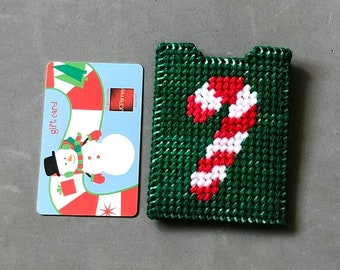 Candy Cane Christmas Gift Card Holder for Kids | Plastic Canvas Gift