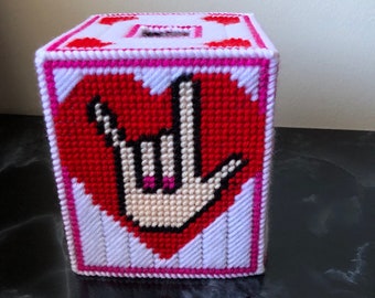 Valentine I Love You Tissue Box Cover